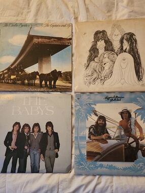 Vintage Vinyl Record Lot - Mixed Artists (Blue, White, Black)